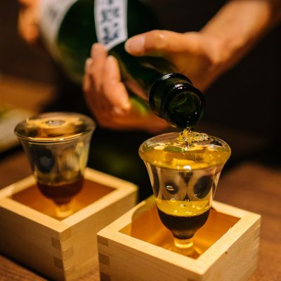 sake being poured